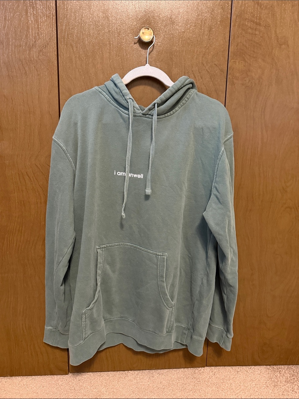 Women’s Sage Green Hooded Sweater with Front Pocket